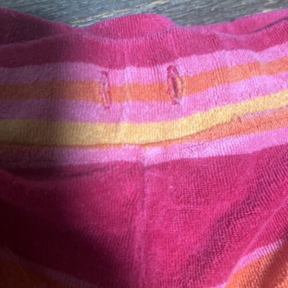 Y2K Express Terry Cloth Shorts Multi Color Small With Pockets No String - Picture 3 of 7